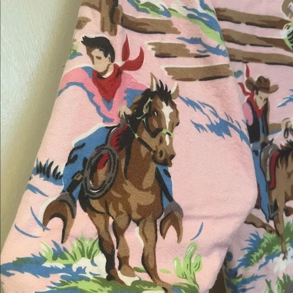 Nick & Nora Pink Western Print Pajama Top size small 3/2010